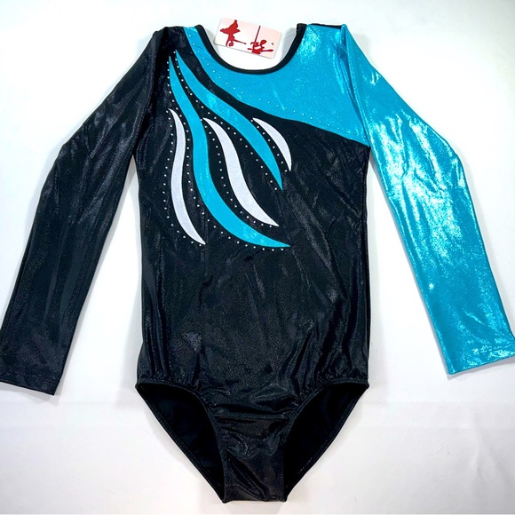 NWT Metallic Leotard Bodysuit Size 14 Girls - Picture 2 of 9